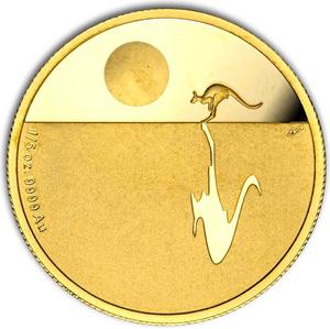 Australia / Gold Fifth-Ounce 2010 Kangaroo at Sunset - reverse photo