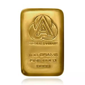 Australia / Gold One Hundred Grams Bar - Ainslie Bullion, Cast - reverse photo