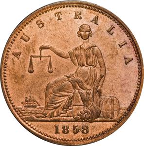 Australia / 1858 Adelaide Harrold Bros Penny Token - reverse photo