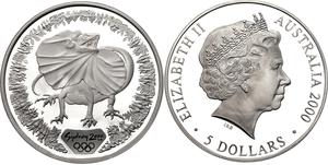 Australia / Silver Ounce 2000 Sydney Olympics - Frilled-necked Lizard - obverse photo