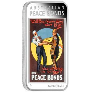 Australia / Silver Ounce 2018 World War I Peace Bonds Poster - reverse photo