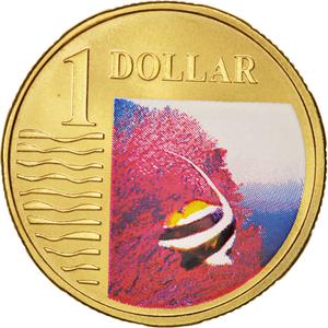 Australia / One Dollar 2007 Longfin Banner Fish - obverse photo