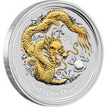 Australia / Silver Ounce 2012 Year of the Dragon / Gilded Proof - reverse photo