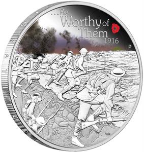 Australia / Silver Ounce 2016 Be Worthy of Them - reverse photo