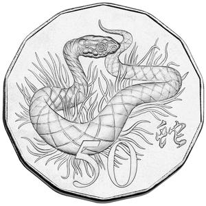 Australia / Fifty Cents 2013 Year of the Snake - reverse photo