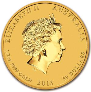 Australia / Gold Half Ounce 2013 Year of the Snake - obverse photo