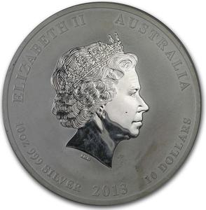 Australia / Silver Ten Ounces 2013 Year of The Snake - obverse photo