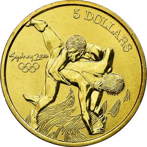 Australia / Five Dollars 2000 Olympic Games - Wrestling - obverse photo