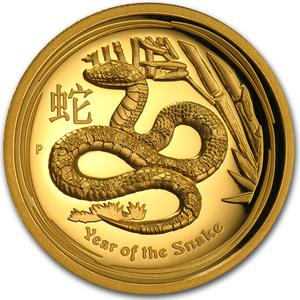 Australia / Gold Ounce 2013 Year of the Snake, High Relief - reverse photo