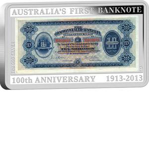 Australia / Silver Ounce 2013 First Australian Banknote - reverse photo
