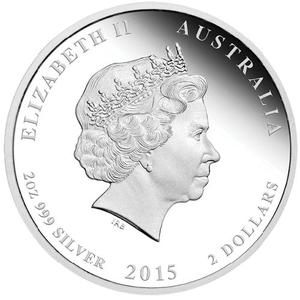Australia / Silver Two Ounces 2015 Year of the Goat, Coloured - obverse photo