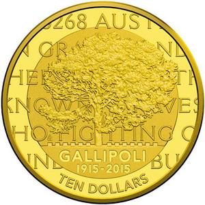 Australia / Gold Tenth-Ounce 2015 Gallipolli Landing - reverse photo