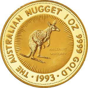 Australia / Gold Ounce 1993 Australian Nugget - reverse photo