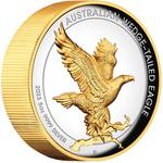 Silver Five Ounces 2023 Australian Wedge-Tailed Eagle: Photo Australian Wedge-tailed Eagle 2023 5oz Silver Proof High Relief Gilded Coin / thumbnail