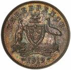 Threepence - Coat of Arms: Photo Specimen Coin - Threepence, Australia, 1919