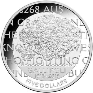 Australia / Silver Ounce 2015 Gallipoli Landing - reverse photo