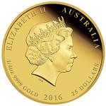 Australia / Gold Quarter Ounce 2016 Year of the Monkey / Proof, Coloured Reverse - obverse photo