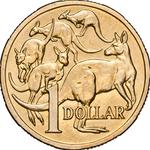One Dollar 2007 Mob of Roos (mint sets only): Photo Mob of Roos 2007 $1 Uncirculated Coin / thumbnail