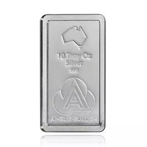 Australia / Silver Ten Ounces Bar - Ainslie Bullion Stacker - reverse photo