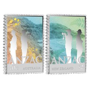 Australia / Silver Half Ounce 2015 ANZAC Stamp - reverse photo