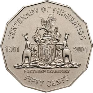 Australia / Fifty Cents 2001 Centenary of Federation - Northern Territory - reverse photo