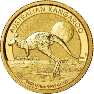Australia / Gold Tenth-Ounce 2015 Australian Kangaroo - reverse photo
