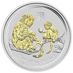 Australia / Silver Ounce 2016 Year of the Monkey / Gilded Reverse - reverse photo