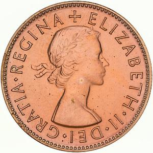 Australia / Halfpenny 1954 - obverse photo