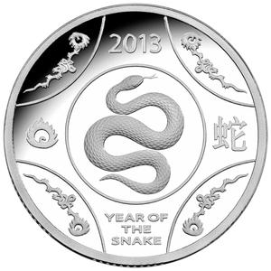 Australia / One Dollar Silver 2013 Year of the Snake - reverse photo
