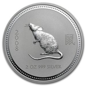 Australia / Silver Two Ounces 2008 Year of the Mouse (Series I) - reverse photo