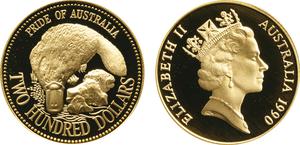 Australia / Two Hundred Dollars Gold 1990 - obverse photo