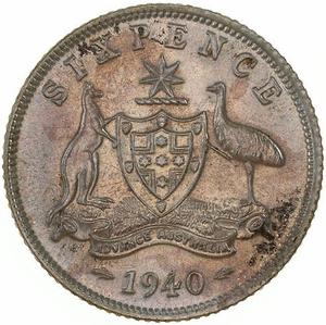 Australia / Sixpence 1940 - reverse photo