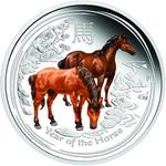 Australia / Silver Half Ounce 2014 Year of the Horse / Proof, Coloured Reverse - reverse photo