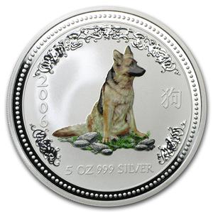 Australia / Silver Five Ounces 2006 Year of the Dog - reverse photo