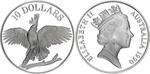 Australia / Ten Dollars Silver 1990 Cockatoo - obverse photo