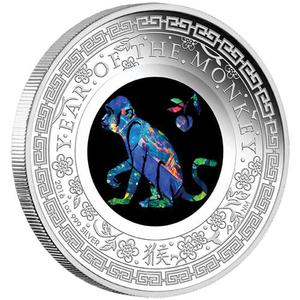 Australia / Silver Ounce 2016 Opal - Year of the Monkey - reverse photo