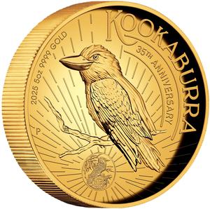 Australia / Gold Five Ounces 2025 Australian Kookaburra - reverse photo