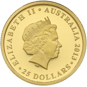 Australia / Gold Quarter Ounce 2013 Queen Elizabeth II Coronation Anniversary - obverse photo