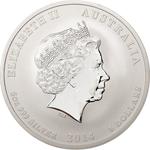 Silver Five Ounces 2014 Year of the Horse: Photo Coin, Australia, Elizabeth II 8 Dollars - 2014 Silver / thumbnail