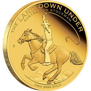 Australia / Gold Quarter Ounce 2014 Australian Stockman - reverse photo