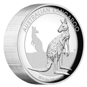 Australia / Silver Five Ounces 2016 Australian Kangaroo - reverse photo