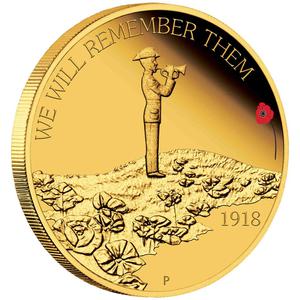 Australia / Gold Quarter Ounce 2018 We Will Remember Them - reverse photo
