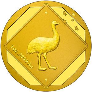 Australia / Gold Ounce 2015 Road Sign - Emu - reverse photo