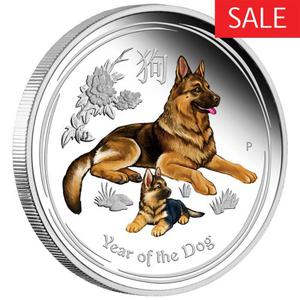 Australia / Silver Ounce 2018 Year of the Dog - Coloured - reverse photo
