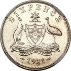Australia / Sixpence 1911 - reverse photo