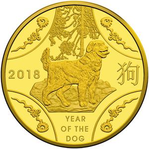 Australia / Gold Tenth-Ounce 2018 Year of the Dog, RAM - reverse photo