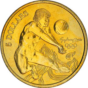 Australia / Five Dollars 2000 Olympic Games - Volleyball - reverse photo