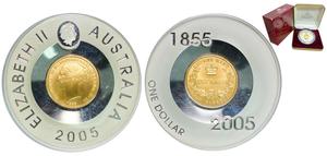 Australia / Silver Two Ounces 2005 Half Sovereign - reverse photo