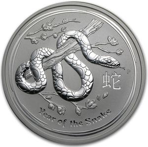 Australia / Silver Five Ounces 2013 Year of the Snake, Perth Mint - reverse photo