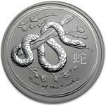 Silver Five Ounces 2013 Year of the Snake, Perth Mint: Photo 2013 Australia 5 oz Silver Year of the Snake BU / thumbnail